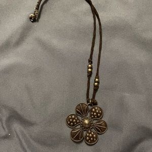 Brown floral necklace